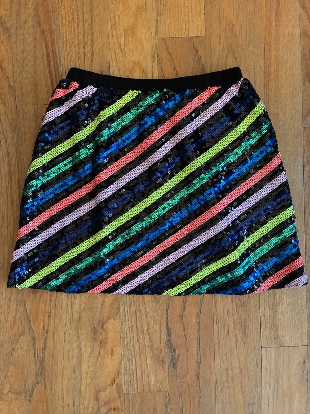 Rockets of Awesome Girls Rainbow Sequin Stripe Skirt Size 12